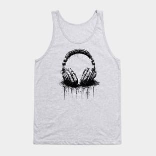 Engraving Design Headphone Tank Top